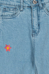 Girl's Floral Denim Pant